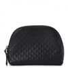 Gucci Black Nero Leather Micro GG Guccissima Cosmetic Case Bag 449893