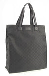 Gucci Black Nylon GG Canvas Medium Leather Open Shopping Tote Bag 449177