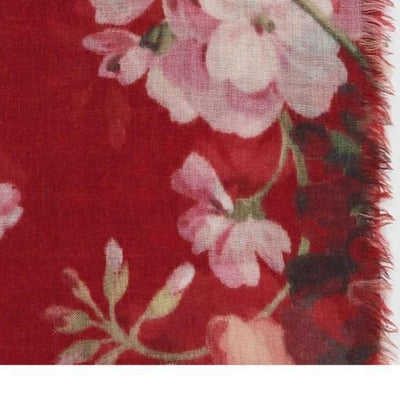 Gucci Blooms Womens Floral Cashmere Red Geranea Scarf Wrap 406227