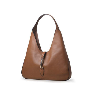 Gucci Brown Jackie Soft Pebbled Leather Brown Hobo Large Handbag 362968