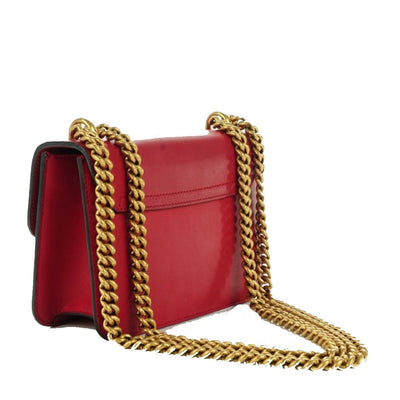 Gucci Classic Women's Red Bow Pearl Leather Chain Shoulder Bag 432281