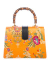 Gucci Dionysis Orange Tokyo Print Bamboo Top Handle w Web Stripe Handbag 448075