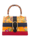 Gucci Dionysis Orange Tokyo Print Bamboo Top Handle w Web Stripe Handbag 448075