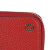 Gucci Dollar Calf Interlocking GG Logo Red Rosso Leather Continental Wallet 449347