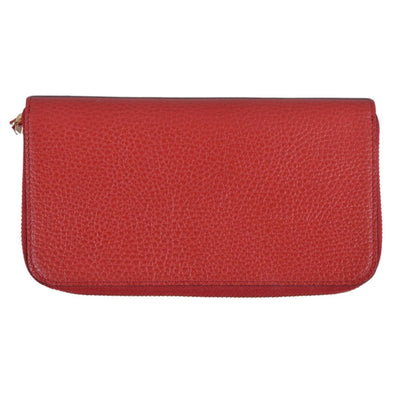 Gucci Dollar Calf Interlocking GG Logo Red Rosso Leather Continental Wallet 449347