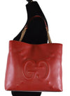 Gucci Embossed GG Dadini Apollo Red Leather Tote with Chain 453561