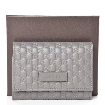 Gucci Embossed Microguccissima Loess Grey Soft Leather Cardholder Flap 544030