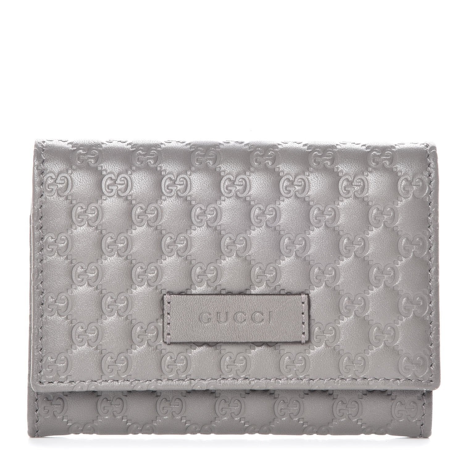 Gucci Embossed Microguccissima Loess Grey Soft Leather Cardholder Flap 544030