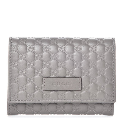 Gucci Embossed Microguccissima Loess Grey Soft Leather Cardholder Flap 544030