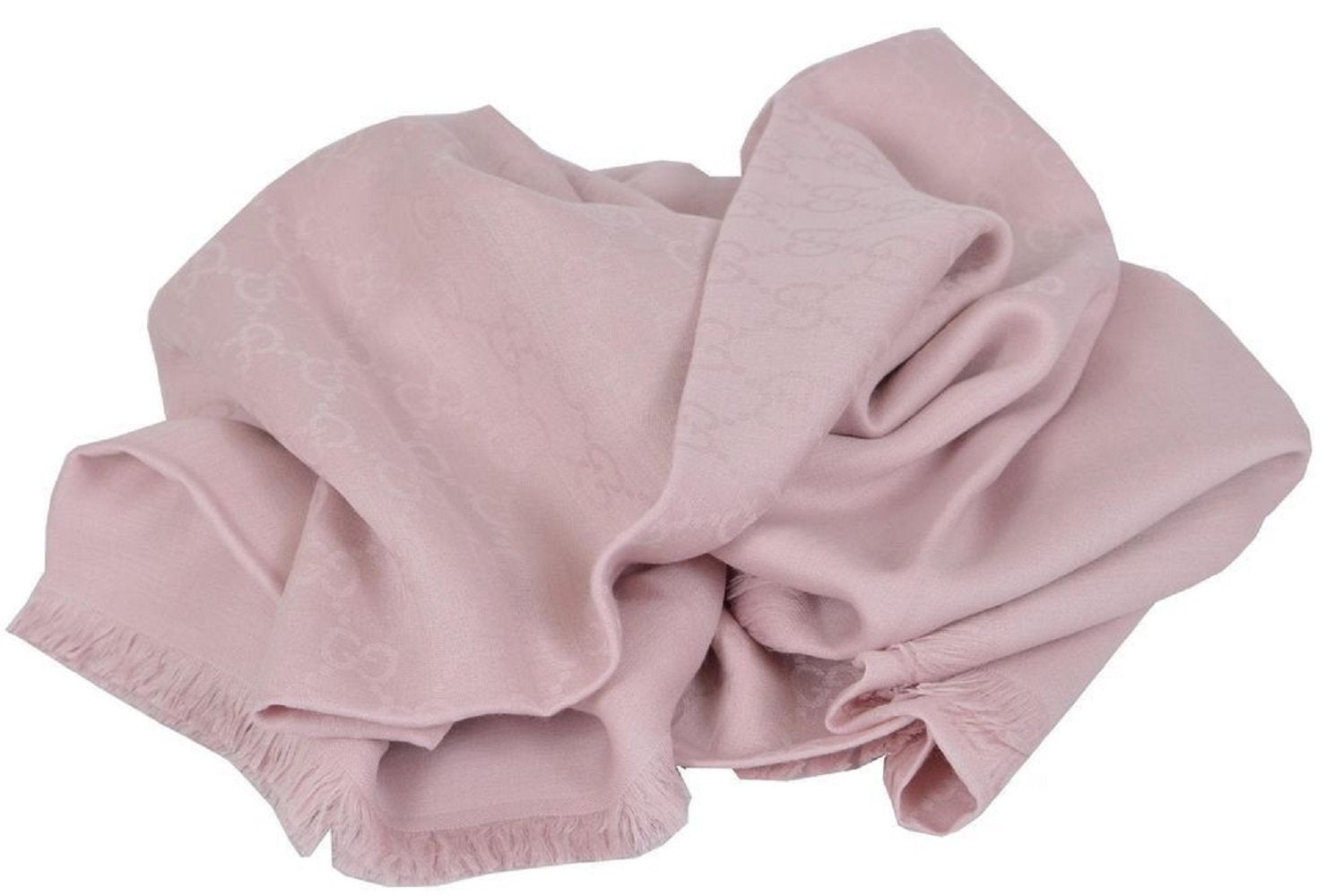 Gucci GG Guccissima Rose Pink Wool Silk Blend Scarf 165903