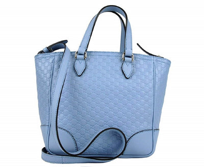 Gucci GG Microguccissima Calf Leather Mineral Blue Tote Cross Body Bag 449241