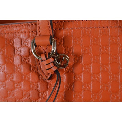 Gucci GG Microguccissima Calf Leather Orange Tote Cross Body Bag 449241