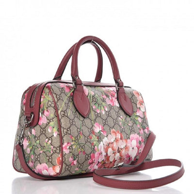 Gucci GG Supreme Monogram Blooms Top Handle Small Dry Rose 409529