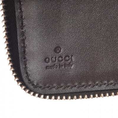 Gucci Guccissima GG Cocoa Brown Calf Leather Long Zipper Wallet 233194