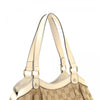 Gucci Handbag Original GG Canvas Beige Ebony White Leather Trim Tote 388919