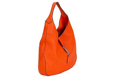 Gucci Jackie Grand Prix Soft Pebbled Vibrant Orange Leather Hobo Bag 362968