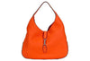 Gucci Jackie Grand Prix Soft Pebbled Vibrant Orange Leather Hobo Bag 362968