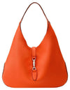 Gucci Jackie Grand Prix Soft Pebbled Vibrant Orange Leather Hobo Bag 362968