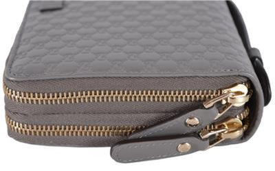 Gucci Large Gray Microguccissima GG Logo Double Zipper Travel Case 544250