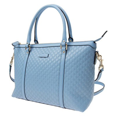 Gucci Leather Micro GG Sky Blue Convertible Purse Handbag 449656