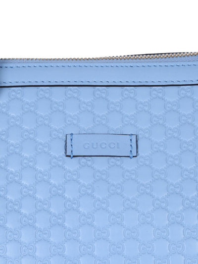 Gucci Leather Micro GG Sky Blue Convertible Purse Handbag 449656