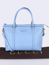 Gucci Leather Micro GG Sky Blue Convertible Purse Handbag 449656