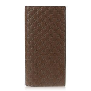 Gucci Men's Acero Brown Microguccissima Tall Vertical Leather Bifold 449245