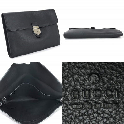 Gucci Men's Black Grand Prix Portfolio Leather Weekend/Travel Bag 353405