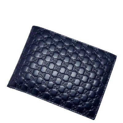 Gucci Men's Blue GG Microguccissima Leather Bifold Logo Wallet 292534