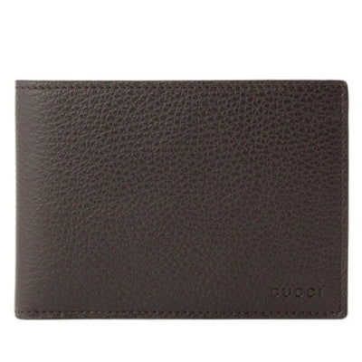 Gucci Men's Brown Dollar Calf Leather Bifold Coin Pocket Embossed Gucci Logo Wallet Gucci Logo 292534