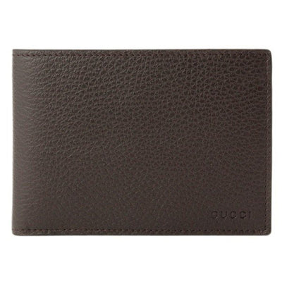 Gucci Men's Brown Dollar Calf Leather Bifold Coin Pocket Embossed Gucci Logo Wallet Gucci Logo 292534