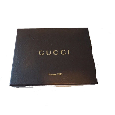 Gucci Men's Chocolate Leather Embossed Logo Tri-fold Billfold Wallet 217044