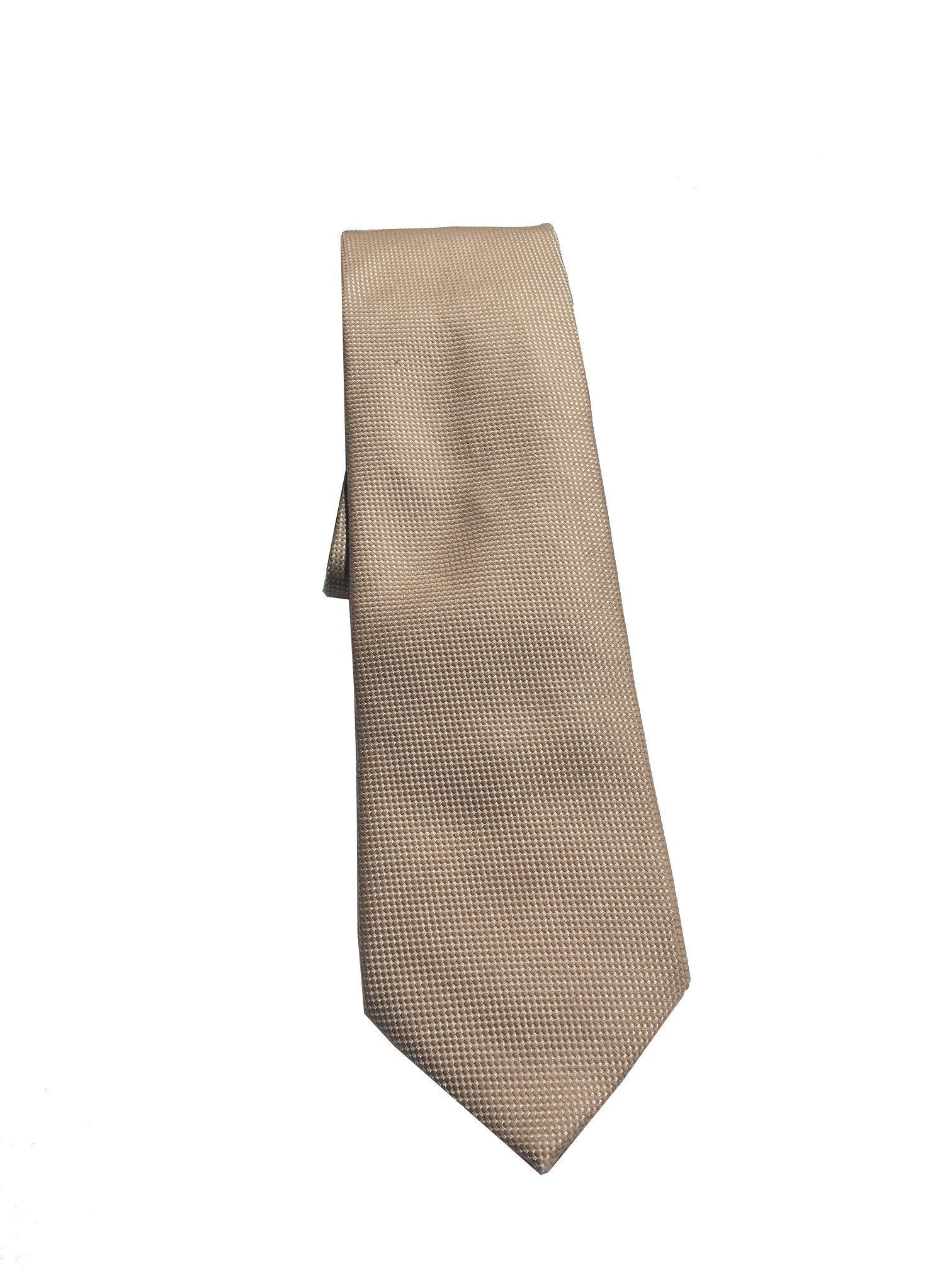 Gucci Men's Classic Tan Beige Necktie Woven Silk Luxury Tie