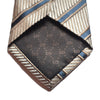 Gucci Men's Classic Tie White Camel Blue Striped Luxury Necktie 408862