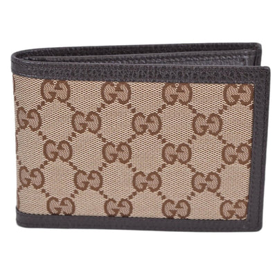 Gucci Men's Original Canvas Beige Brown GG Logo Bifold Wallet 292534