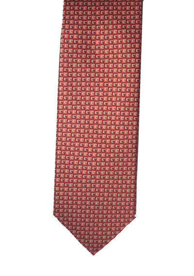 Gucci Men's Geometric Red Orange Necktie Luxury Tie 349407