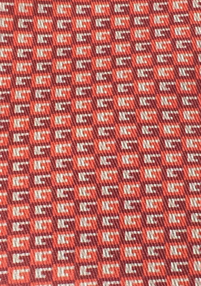 Gucci Men's Geometric Red Orange Necktie Luxury Tie 349407