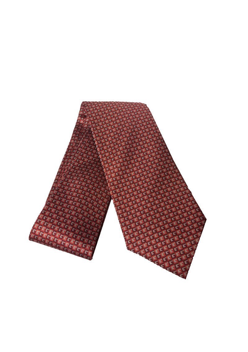 Gucci Men's Geometric Red Orange Necktie Luxury Tie 349407