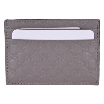 Gucci Men's GG Guccissima Leather Card Holder Wallet Gray 476010