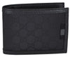 Gucci Men's GG Logo Canvas Web Black Leather Trim Bi-fold Wallet 278596