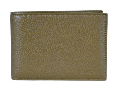 Gucci Men's Moon Leather Bifold Billfold Wallet Classic Olive Green 260987