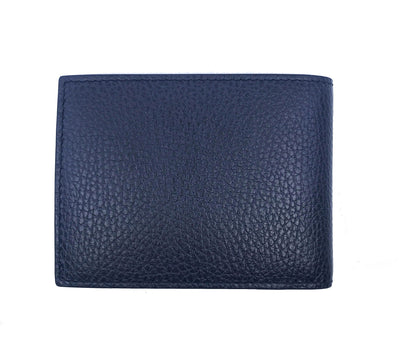 Gucci Men's Navy Blue Pebbled Leather Trifold Wallet Gucci Embossed 333042