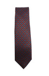 Gucci Men's Red and Blue Twill Patterned Necktie 408867