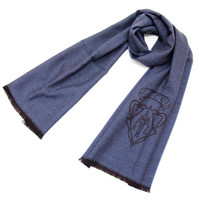 Gucci Men's Wool Hysteria Crest Logo Scarf Muffler Navy 344993