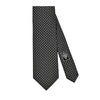 Gucci Mens 100% Silk Twill Black/Ivory Silk Woven Tie Necktie 349391