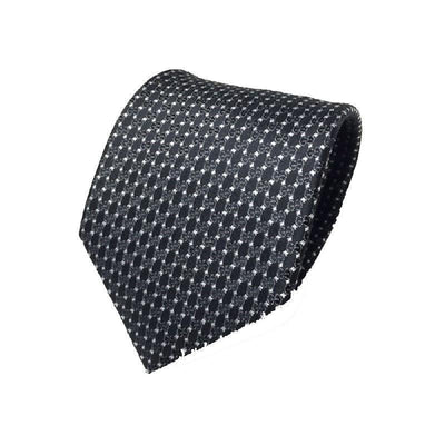 Gucci Mens 100% Silk Twill Black/Ivory Silk Woven Tie Necktie 349391