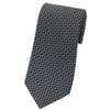 Gucci Mens 100% Silk Twill Black/Ivory Silk Woven Tie Necktie 349391