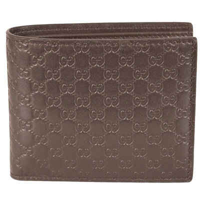 Gucci Mens Acero Brown GG Microguccissima Embossed Leather Bifold Wallet 260987