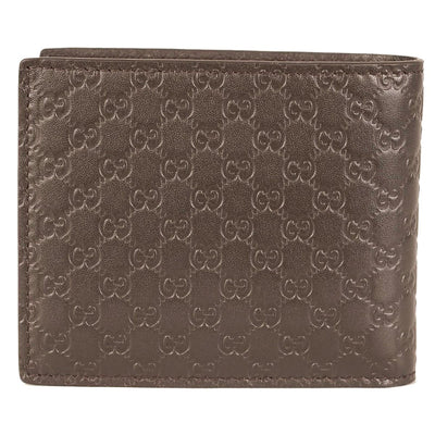 Gucci Mens Acero Brown GG Microguccissima Embossed Leather Bifold Wallet 260987