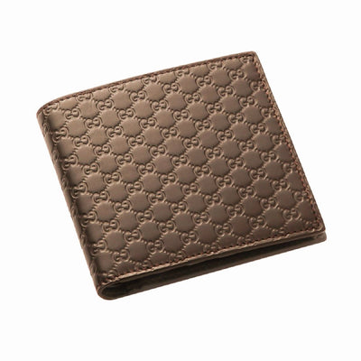 Gucci Mens Brown Microguccissima GG Embossed Leather Bifold Wallet 150413